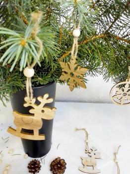 Christbaumschmuck Holzanhänger-Set